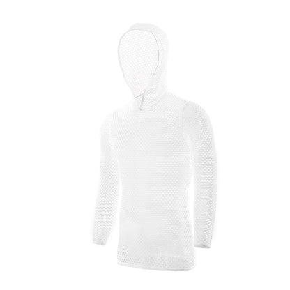 Men's large mesh long sleeve pullover