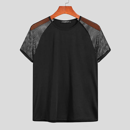 Printed short-sleeved crewneck