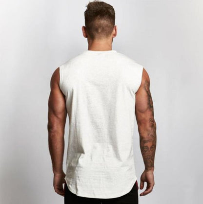 Small V-neck sports vest men's bodybuilding sleeveless T-shirt