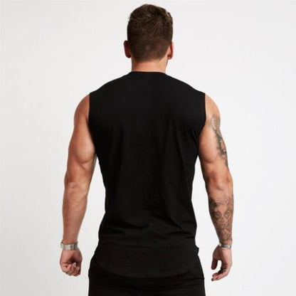 Small V-neck sports vest men's bodybuilding sleeveless T-shirt