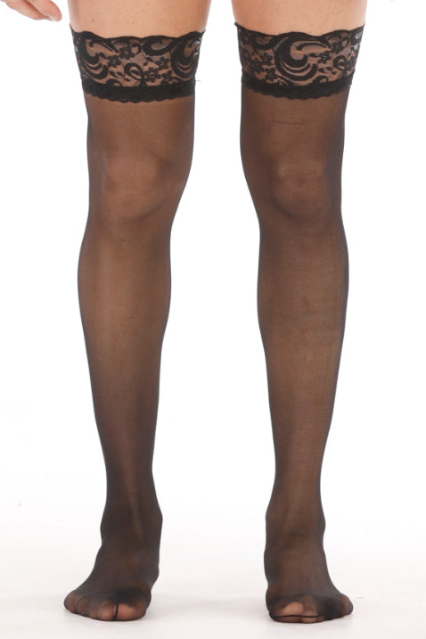 Men's Lace Over The Knee Stockings