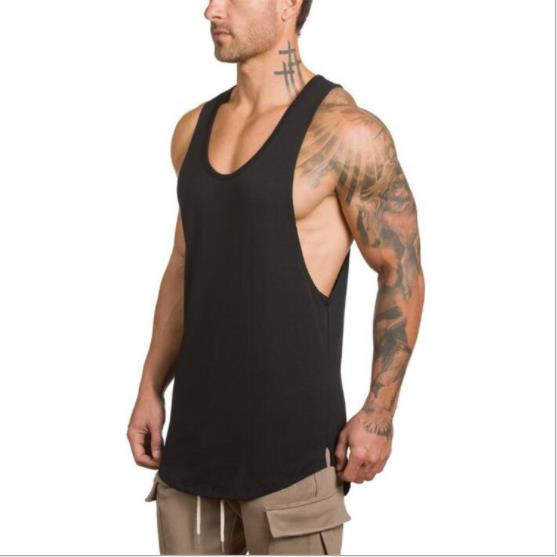 Bodybuilding vest solid color summer V-neck comprehensive training sports bottomed T-shirt