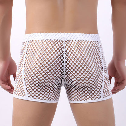 Boxer en résille transparent pour hommes, sous-vêtements sexy