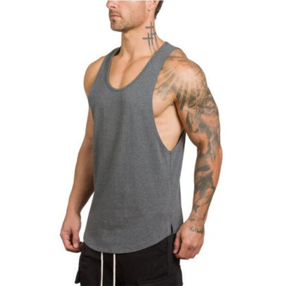 Bodybuilding vest solid color summer V-neck comprehensive training sports bottomed T-shirt