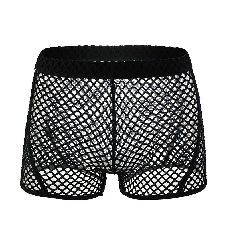 Boxer en résille transparent pour hommes, sous-vêtements sexy