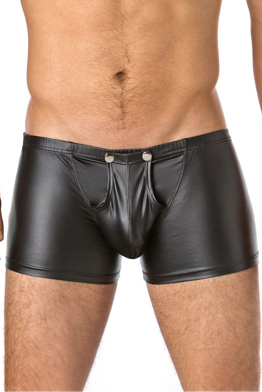 Men's Wetlook Boxer Shorts with Buttons