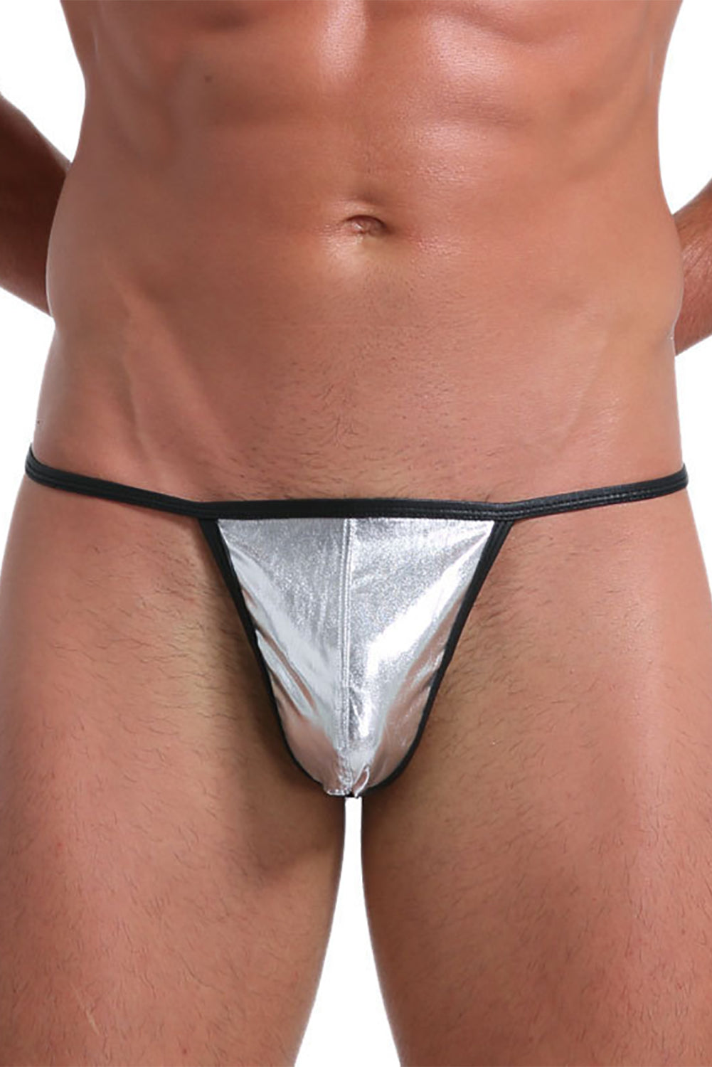 Jockstrap argenté homme