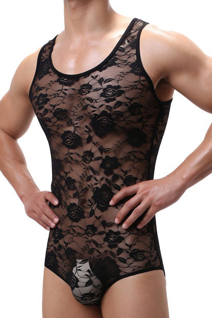 Bodysuit homme dentelle sexy