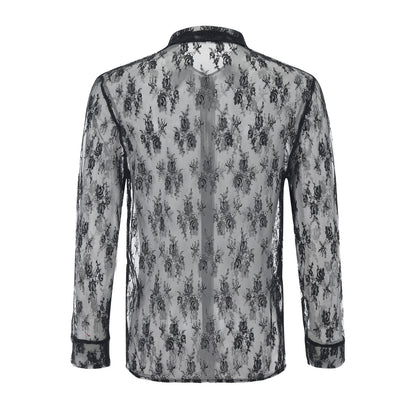 T-shirt à col roulé en maille Jacquard pour hommes, manches longues, vêtements pour hommes