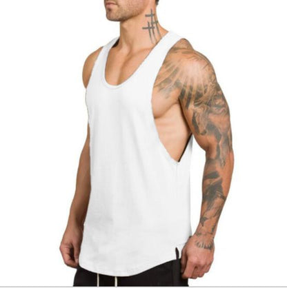 Bodybuilding vest solid color summer V-neck comprehensive training sports bottomed T-shirt