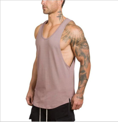 Bodybuilding vest solid color summer V-neck comprehensive training sports bottomed T-shirt